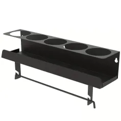 Wall-Mounted Storage Rack for 5 Aerosol Spray Cans and Paper Towel Holder Black Reinforced Thickened Steel Tool Organizer for Garage and Craft Room