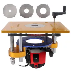 Woodworking Electric Wood Router Lift System with Router Insert Plate for Carving and Trimming Adjustable DIY Workbench