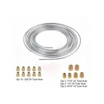 25Ft Coil Roll of 3/16\\OD Steel Zinc Brake Line Fuel Tubing Kit with 16 Fittings Replacement Accessories