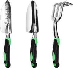 Bahçe Alet Seti 3 Paket Alüminyum Ağır Hizmet Bahçe Seti El Malası Nakil Malası ve Yumuşak Kauçuklu Kaymaz Ergonomik Saplı Kültür El Tırmığı Bahçe Hediyeleri