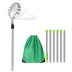 Adjustable Stainless Steel Fruit Picking Pole 2.4M 3.2M 4M Orchard Garden Splicing Tool for Tall Trees