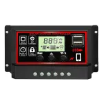 12V/24V10A-100A LCD Display Dual MOS PWM Control Solar Charge Controller with USB Solar Controller for Solar System Use