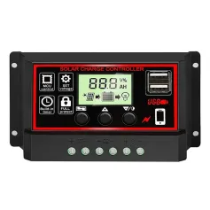 12V/24V10A-100A LCD Display Dual MOS PWM Control Solar Charge Controller with USB Solar Controller for Solar System Use