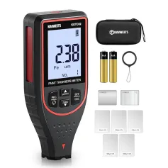 KAIWEETS KOTC02 Paint Thickness Gauge Magnetic Non Magnetic Metal Tester 0-2999µm High Accuracy Backlit Display Calibration Data Storage Automotive Industrial
