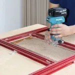 ENJOYWOOD Juice Router Groove Jig Ajustável Router Jig e Modelo para Tábua de Corte com Escalas Métricas/Imperiais Guia de Roteador para Ranhuras Perfeitas