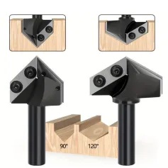 LAVIE 1/2 Inch 12.7mm Shank 90 Degree 120 Degree V-Shaped Tungsten Carbide Insert Router Bit Milling Cutter Engraving Router Bit