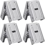 4pcs Steel Sawhorse Brackets Galvanized Metal 220lb Capacity Heavy Duty Carbon Steel Fits Standard 2x4 Wood Compact Portable Rust Resistant Easy Assembly Multi Functional