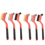 6pcs Wire Brush Set with Nylon Brass Steel Bristles for Metal Cleaning and Polishing Ideal for Industrial and Home Applications