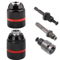 13mm Threaded Keyless Metal Drill Chuck, Hex Shank/SDS/Square Quick Grip Adapter, Chuck for Drill Bit Screwdriver Tap&Sockets