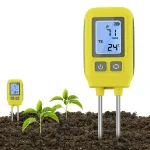 4in1 Soil Tester N/P/K Tester Digital LCD creen -10℃ to 80℃ Temperature Meter High Accuracy Stainless Steel Probe for Gardens Lawns Greenhouses