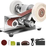 Mini Electric Belt Sander Belt Grinder Electric Knife Sharpener 7 Adjustable Speed for Knife Making Woodworking Metal Cutter Edges