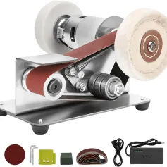 Mini Electric Belt Sander Belt Grinder Electric Knife Sharpener 7 Adjustable Speed for Knife Making Woodworking Metal Cutter Edges