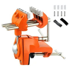 MYTEC Clamp Bench Vise Heavy Duty Cast Steel 360 Degree Swivel Base Woodworking Vise 3.5 Inch Jaw Width Table Clamp Vise for DIY Projects Workbench Creations