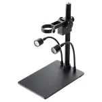 HAYEAR Aluminum Digital Microscope Stand Industrial Camera Monocular Lens Lift Repair Workbench Black