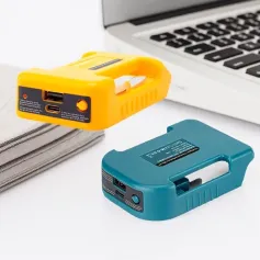 18V Battery Power Adapter with USB Type-C Compatible with Makita DEWALT Chargers for Mobile Devices and Travel Use