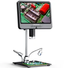 ANDONSTAR AD208SE 4K UHD HDM Digital Microscope 5x-1500X Magnification 10.1 Inch 3840PX2160P IPS Screen Support for Electronics Repair Coin Inspection High Definition Media Interface