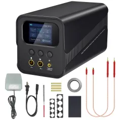 Superkondensaattorin pistehitsauskone SK-10P 2000A Lähtö 5,8V automaatti, jalkatila akun korjaukseen ja metallin liittämiseen Kompakti suunnittelu Säädettävät tasot