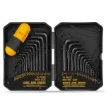Heat-Treated Steel Allen Wrench Set 31-Piece SAE and Metric Hex Keys Black-Oxide Finish Torque Handle High Leverage Long and Short Keys Easy Organization