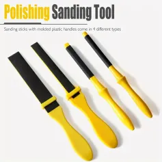 4PCS Sanding Sticks Set with Molded Plastic Handles for Wood Metal Plastic Auto Body Models Polishing Calcite Grit Manual Buffing Tools