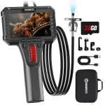 EU Direct KAIWEETS KBA02 Two-Way Articulating Borescope Camera 1920x1080 HD Display 4.3 Inch Screen 6.5mm Lens LED Lights 360 Rotation Industrial Endoscope Inspection Tool