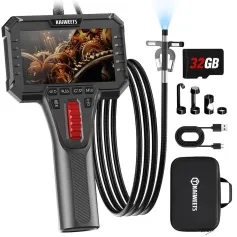 EU Direct KAIWEETS KBA02 Two-Way Articulating Borescope Camera 1920x1080 HD Display 4.3 Inch Screen 6.5mm Lens LED Lights 360 Rotation Industrial Endoscope Inspection Tool