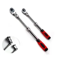 72-Tooth Retractable Ratchet Wrench Set Extensible Handle Carbon Steel Quick Release Spanner 1/4\ 3/8\ 1/2\ Multifunctional Hand Tool