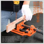 Quick-Release 90mm Drill Press Bench Vice High Carbon Steel Soft Grip Handle Fully Assembled for Woodworking Projects