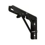8inch Stainless Steel Folding Shelf Brackets Heavy Duty 90 Degree Wall Mount Space Saving Support for Tables Benches Shelves Includes Screws and Anchors Easy Installation Black