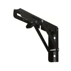 8inch Stainless Steel Folding Shelf Brackets Heavy Duty 90 Degree Wall Mount Space Saving Support for Tables Benches Shelves Includes Screws and Anchors Easy Installation Black