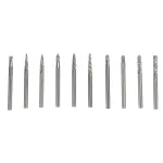 10Pcs 3mm Routing Router Drill Bits Set For Dremel Carbide Rotary Burrs Tools Wood Stone Metal Root Carving Milling Cutter Tools