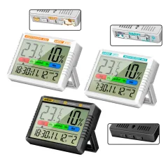 ANENG AP01 Hygrometer Clock Calendar Snooze Mode LCD Display Temperature Range -10~50°C Humidity Range 10~99% Hourly Reminder Battery Operated for Home Office