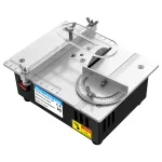 96W 24V Mini Multifunctional Table Saw Electric Desktop Saw with 7 Speed Adjustable 63mm Blade Woodworking Bench Lathe Cutter Machine DIY Cutting Tool