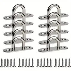 Marine Grade Stainless Steel Oval Eye Plate 304 Anti Corrosion Fastening Kit for Shade Sail Installation Boat Rigging Load Capacity 90 lbs Anchor