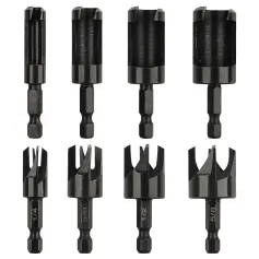 8pcs Wood Plug Cutter Drill Bit Set Cobalt Steel Plug Cutter Set Hex Shank Design 1/4 3/8 1/2 5/8 Inch Woodworking Tools High Precision Wear Resistant