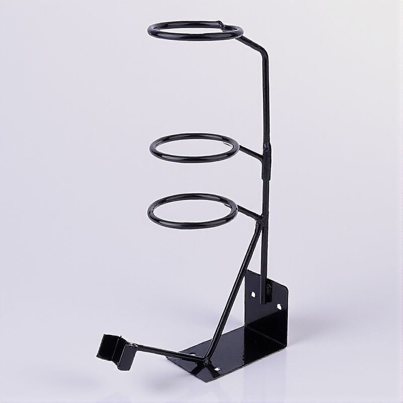 Adjustable Steel Spray Gun Stand Lightweight Black Paint Filter Rack Stable Base for Workshop Use