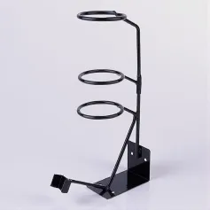 Adjustable Steel Spray Gun Stand Lightweight Black Paint Filter Rack Stable Base for Workshop Use