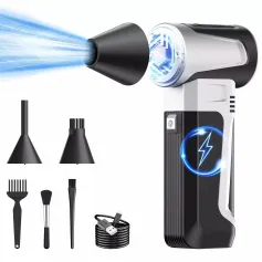 160,000RPM Peak Mini Turbo Fan Electric Dust Blower ຄວາມໄວສູງ Brushless Motor 52m/s ລົມ 3 Speed Adjustable Handheld Violent Fan