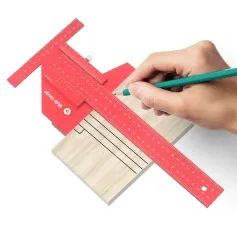 210mm/280mm Woodworking Scriber Marking Measuring Gauge T Ruler Aluminum Alloy Metric/Inch Scale for Carpentry and Woodworking