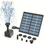 Solar Powered Water Pump Kit for Garden Decor with 8 Nozzle Attachments Environmentally Solar Panel for DIY Fountain Pond Bird Bath Aquarium Waterfall