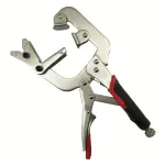 10 Inch C Clamp Locking Pliers Welding Pipe Plier Clamp Adjustable Top Spindle 1-3 Inch Large V-Pads Heat-Treated Alloy Steel Fast Release