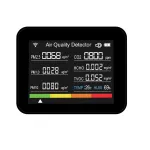 13-in-1 Tuya WIFI Intelligent Air Quality Monitor Indoor CO2 Detector with 2000mAh Battery Real-Time PM2.5 TVOC HCHO Monitoring App Control Smart Home Safety