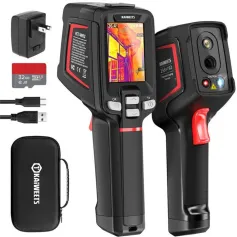 Câmera termográfica KAIWEETS KTI-W02 com resolução de 256x192, IP68 à prova d'água, 4 modos de imagem, 6 paletas de cores, bateria de 16 horas, memória de 32 GB