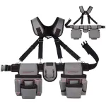 12 Pockets Tool Bag Belt 1 Hammer Holder Ergonomic Design High Durability Polyester Nylon for Electricians Carpenters Mechanics Gardeners