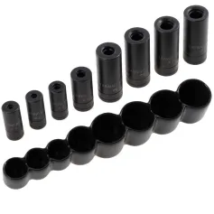 Steel Tap Socket Set 8pcs Compatible with Tight Spaces Automotive Tools 1/4 3/8 Inch Drive