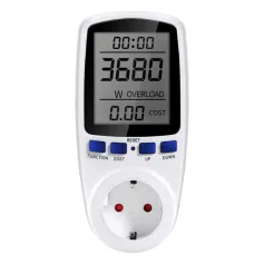 Wattímetro digital AC 220V Medidor de energia Medidor de consumo de energia Medidor de energia Plugue UE Potência Quilowatt Wattagem Medidor de eletricidade