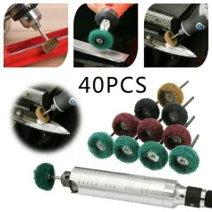 40 Pack Abrasive Buffing Polishing Wheel Set 1 Inch Fine Medium Coarse Grit Rotary Tool Accessories Rust Removal Metal Jewelry Polishing