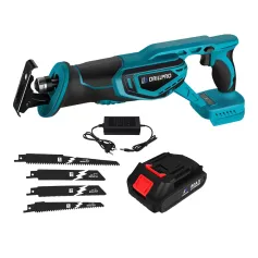 Sierra de sable Drillpro Motor sin escobillas 3000W 18V Velocidad ajustable 0-3000rpm Alta capacidad de corte para madera Metal Plástico para batería de 18V
