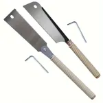 2PCS Pull Saw Set 24inch Double-Edge Saw 10/18 TPI 20inch Single-Edge Saw 14 TPI SK5 Steel Blades for Carpentry DIY Woodworking