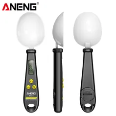 ANENG HTC-6 Multifunctional Kitchen Tool Electronic Weighing Spoon with Integrated Food Thermometer Precise Gram/Ounce/Pound Conversion Durable ABS and Stainless Steel