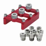 Self Centering Dowelling Jig Woodworking Joinery Hole Drill Guide Wood Dowel Hole Positioner Locator with 3-10mm Drill Sleeves